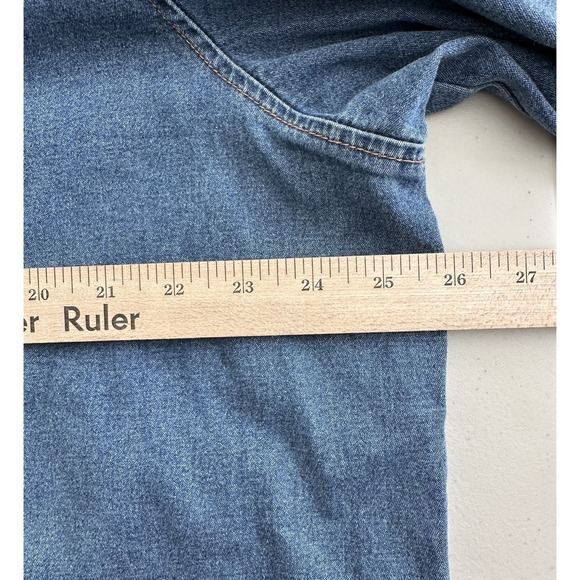 Bob Mackie Shirt Womens 1X Denim Embroidered Maypole Spring Button Floral Art To - Picture 11 of 11